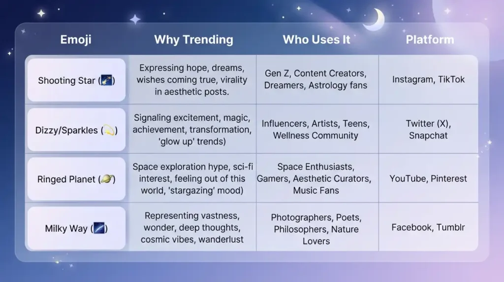Trending shooting emoji in 2026
