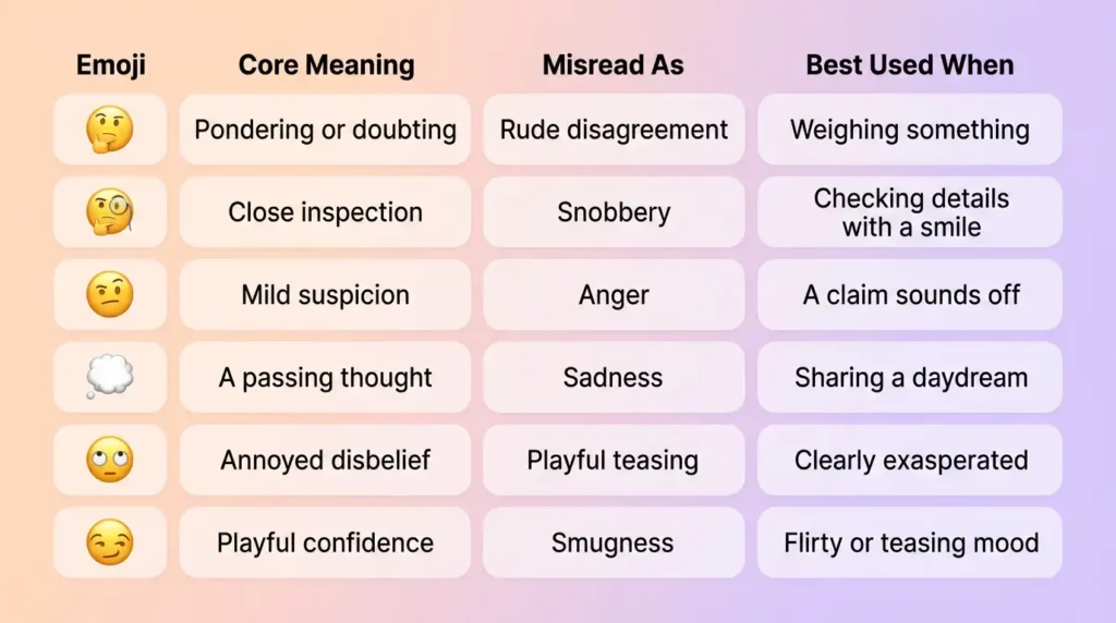 thinking emoji mean