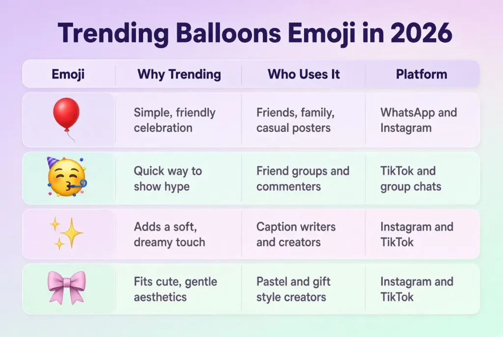 Trending balloons emoji in 2026
