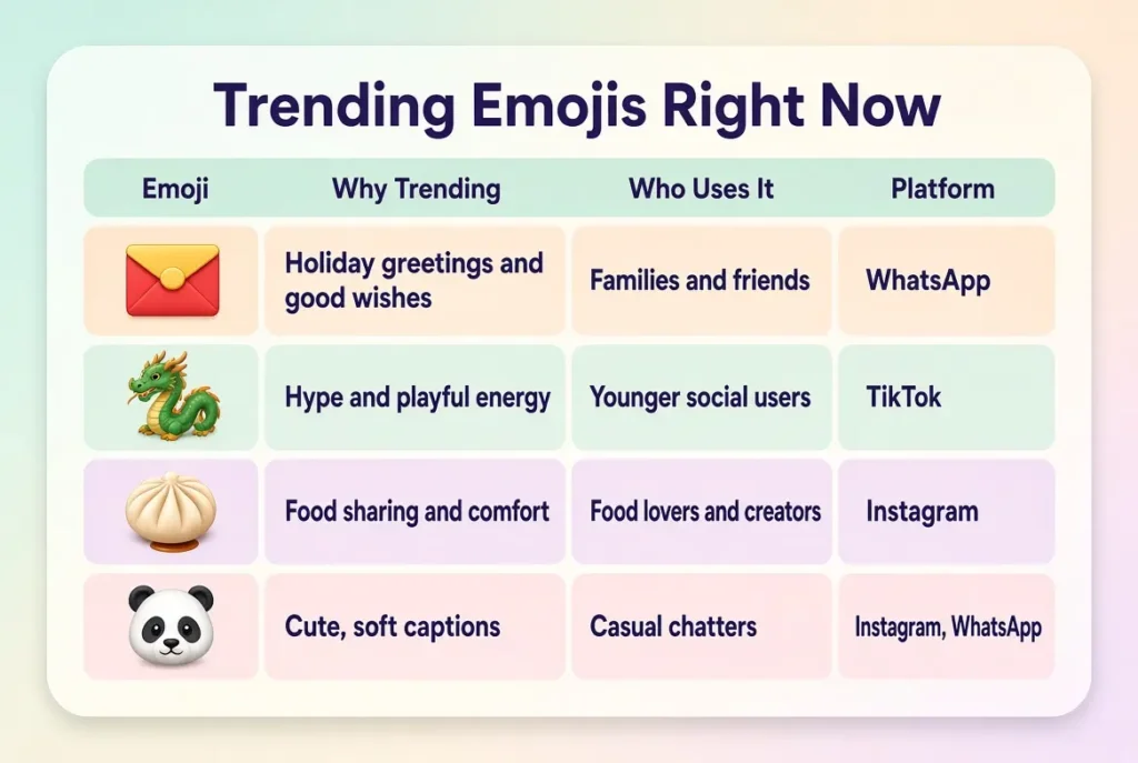 Trending Chinese emojis in 2026