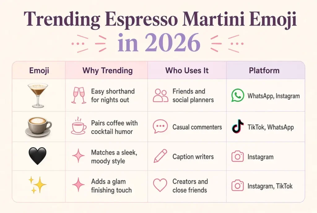 Trending espresso martini emoji in 2026