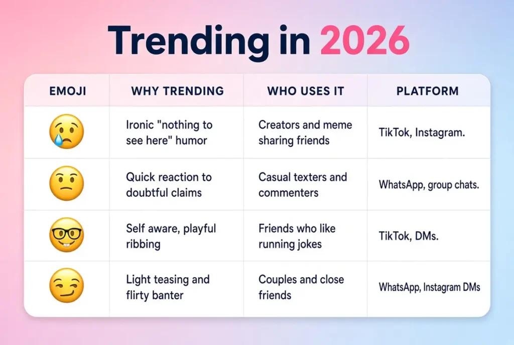 Trending glasses mustache emoji in 2026