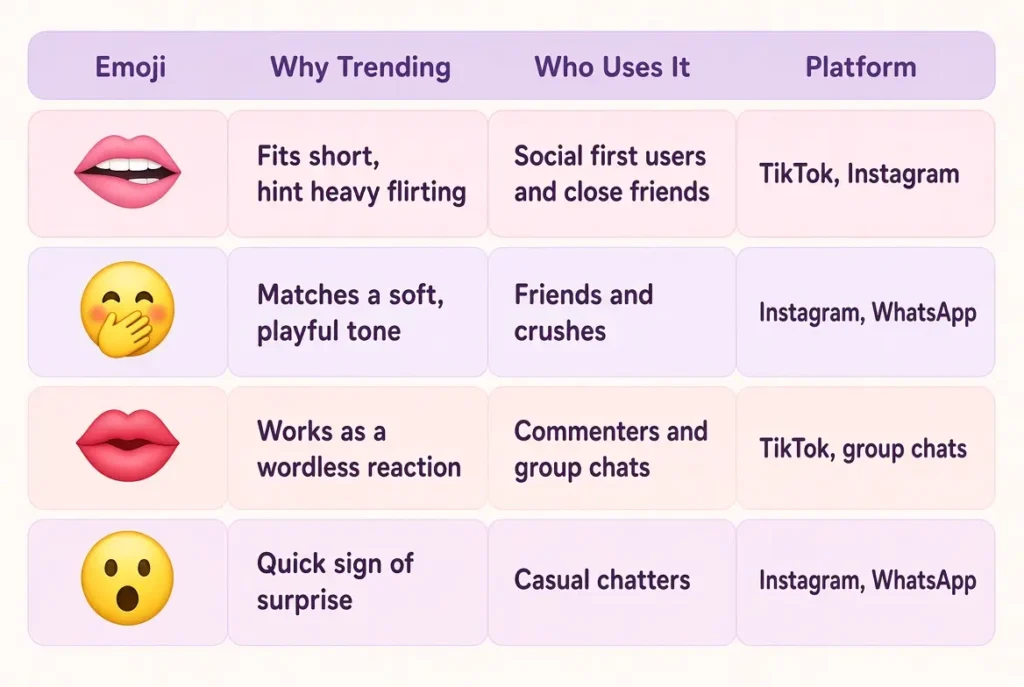 Trending mouth emojis in 2026