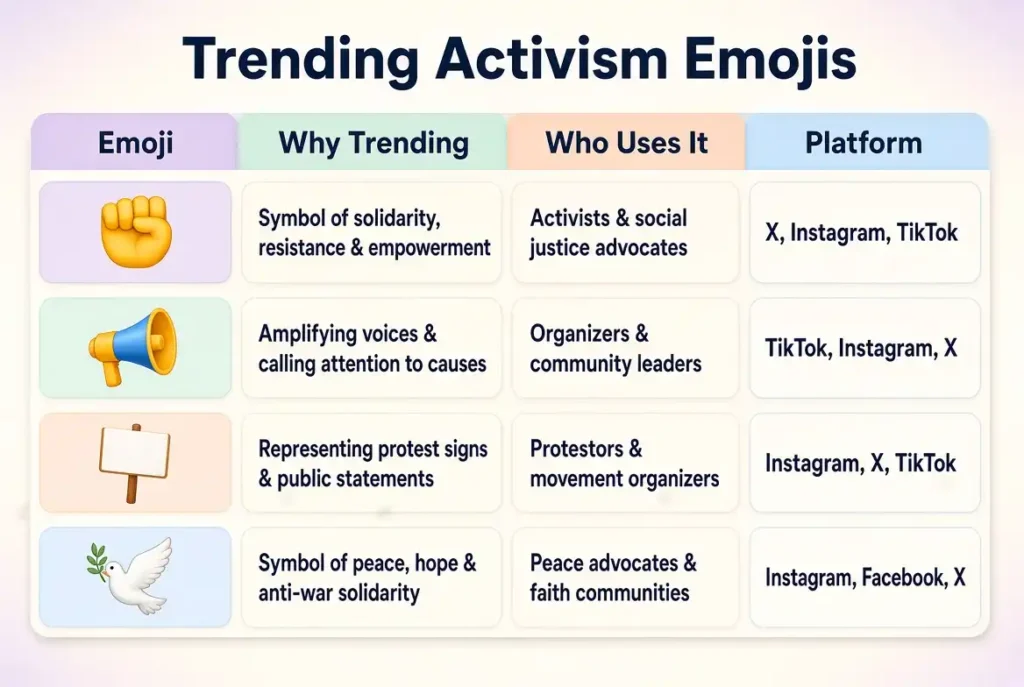 Trending protest emoji in 2026
