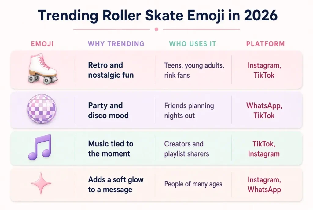 Trending roller skate emoji in 2026