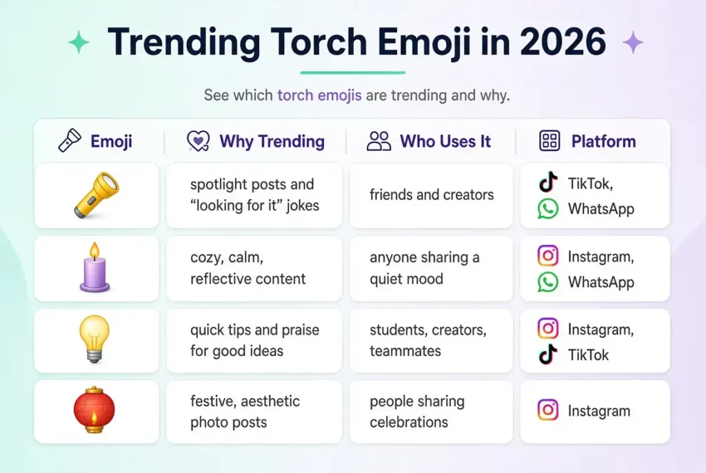 Trending torch emoji in 2026